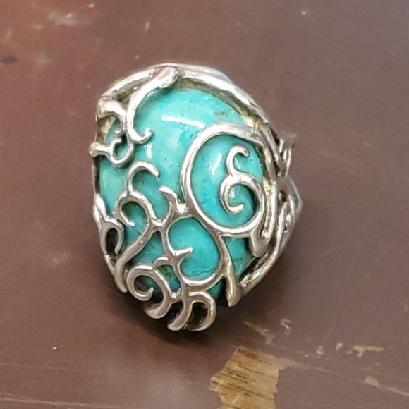 Barse Jewelry - Sterling Silver BARSE Large Wrapped Turquoise Ring